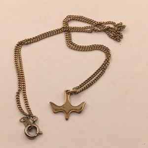 Vintage Bliss 12k GF Holy Spirit dove necklace